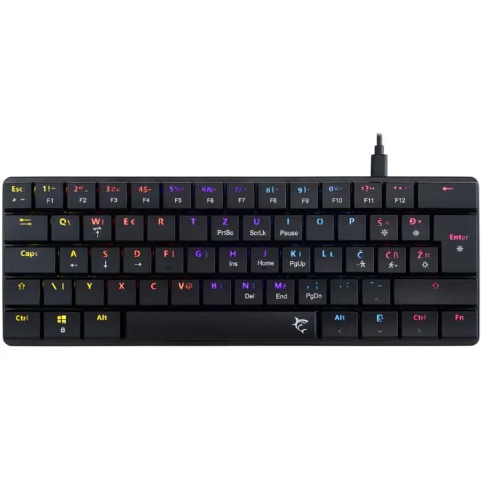Tipkovnica White Shark GK-006132 Nagamaki, žičana, gaming, mehanička, brown switches, UK/HR Layout, LED, TKL, crna