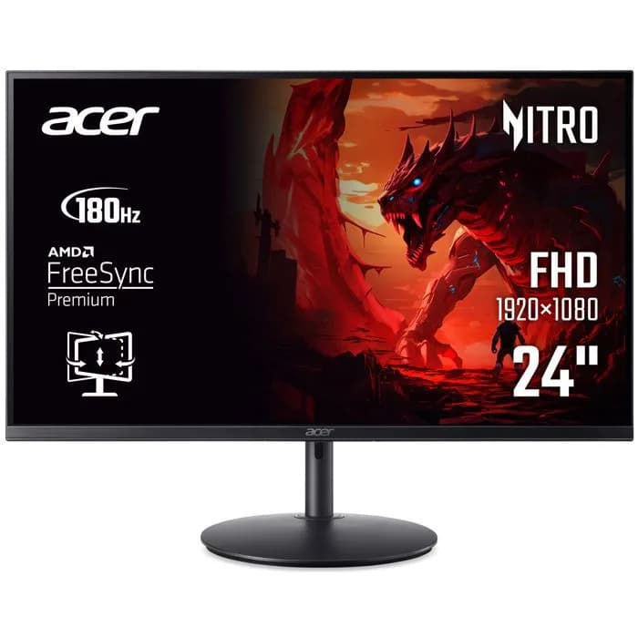 Monitor Acer 23.8" XF240YM3biiph, UM.QX0EE.315, IPS, gaming, AMD FreeSync Premium 180Hz, 1ms, HDR10, 2xHDMI, DP, Full HD