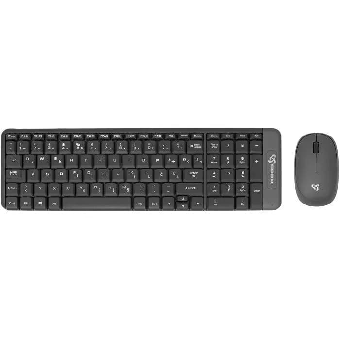 Tipkovnica + miš SBOX WKM-22, bežični, US Layout, Black
