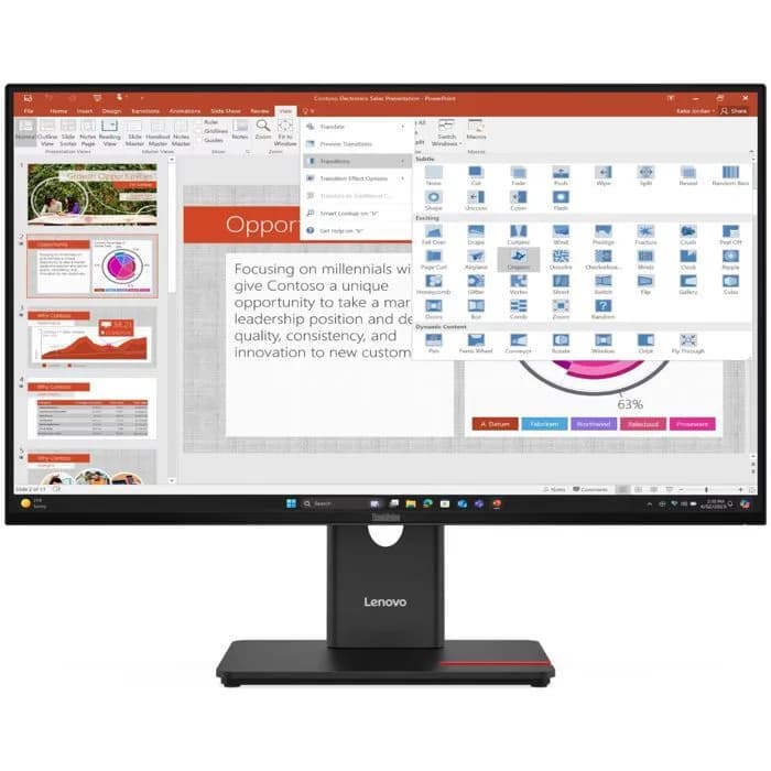 Monitor Lenovo 27" ThinkVision T27-40, 64A5MAT6EU, IPS, 120Hz, VGA, HDMI, DP, 3xUSB, USB-C, Pivot, Full HD