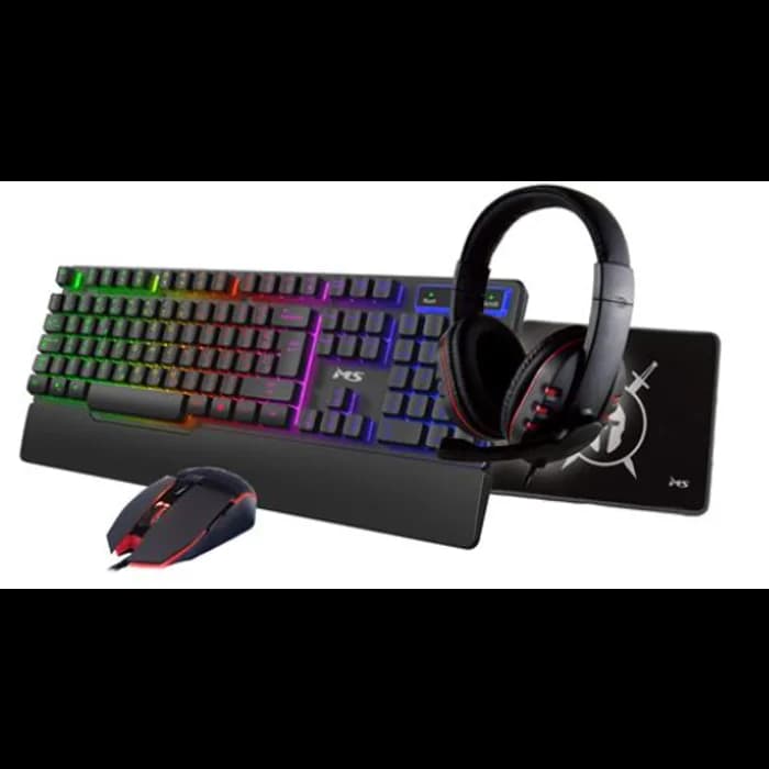 Gaming combo MS Elite C501, slušalice, miš, tipkovnica, podloga, Black