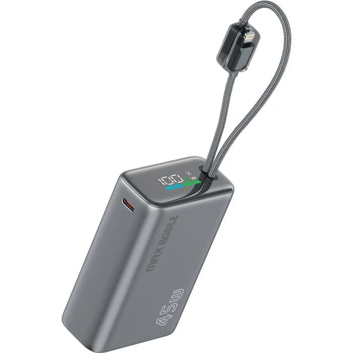 Power Bank Max Mobile T205ALP, 20000mAh, 45W, USB-C, siva